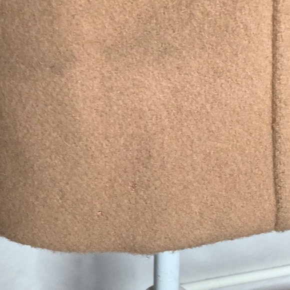 Vintage Esprit Penny Lane Style Tan Wool Coat With Faux Fur Trim Size L - Picture 11 of 16